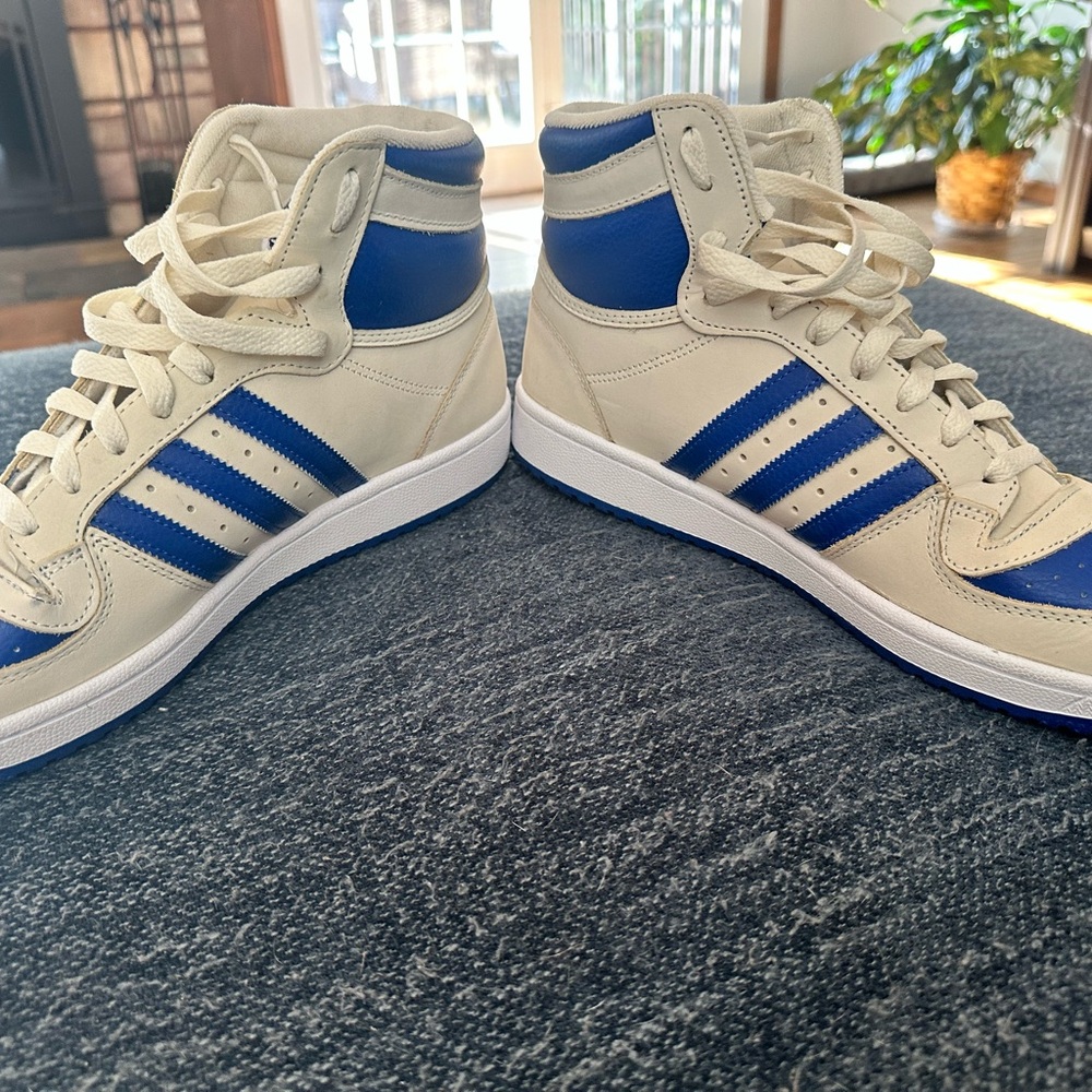 Adidas Originals Top Ten RB FZ6022 Men's Cream White/Blue Shoes Size 12 NR1451